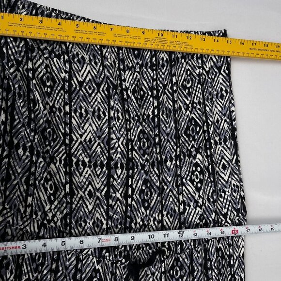 Ambiance Strapless Black White Geometric Print Jumpsuit Drawstring Waist‎ Large - Picture 8 of 12